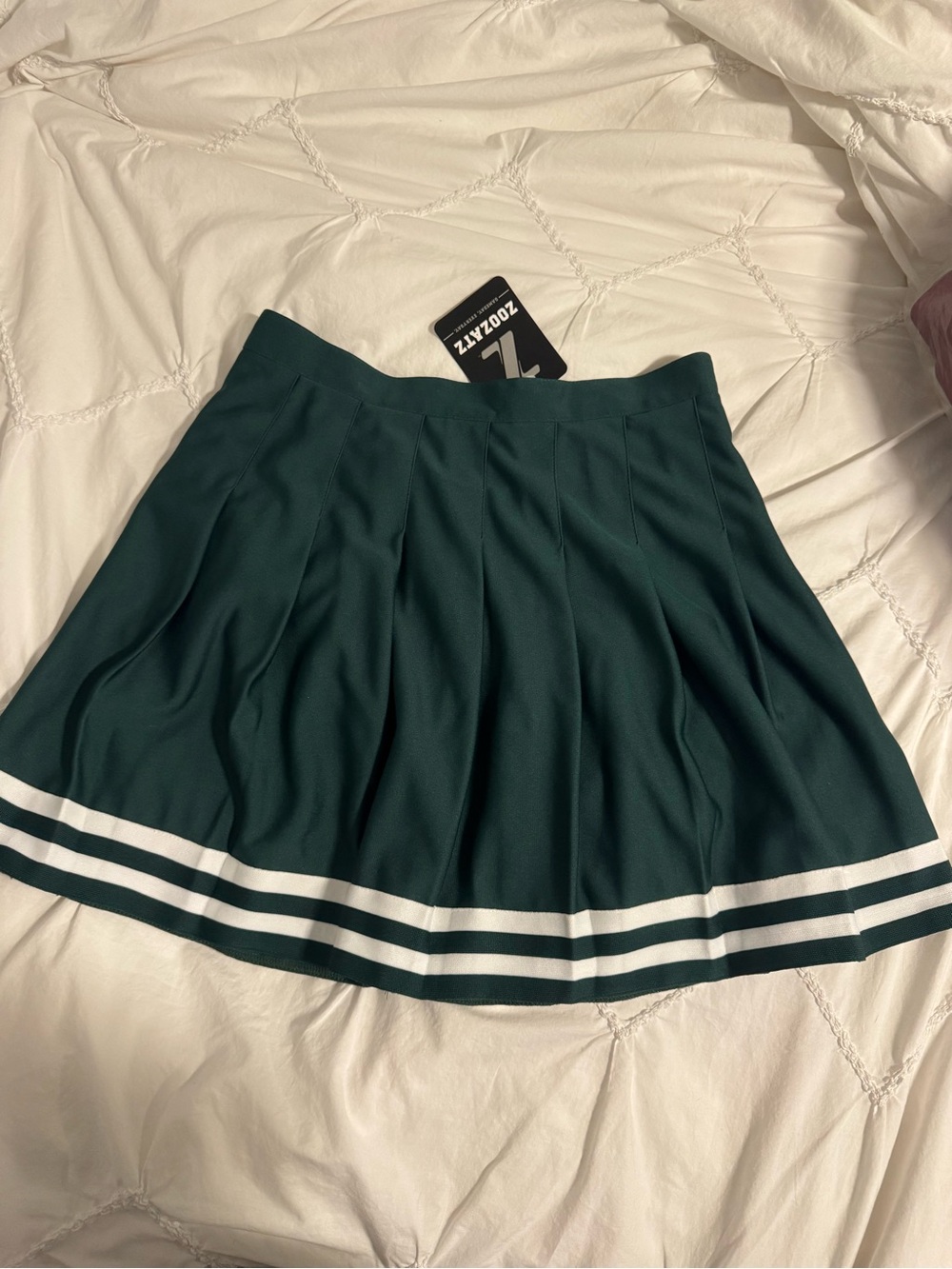 NEW UMiami Dark Green Pleated Game Day Skirt